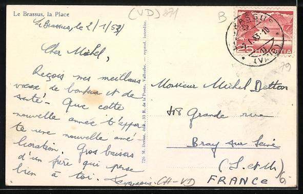 Cartoline postali: Le Brassus, La Place, Teilansicht mit Ki – Usato da Berlin venduto da bartko-reher 1