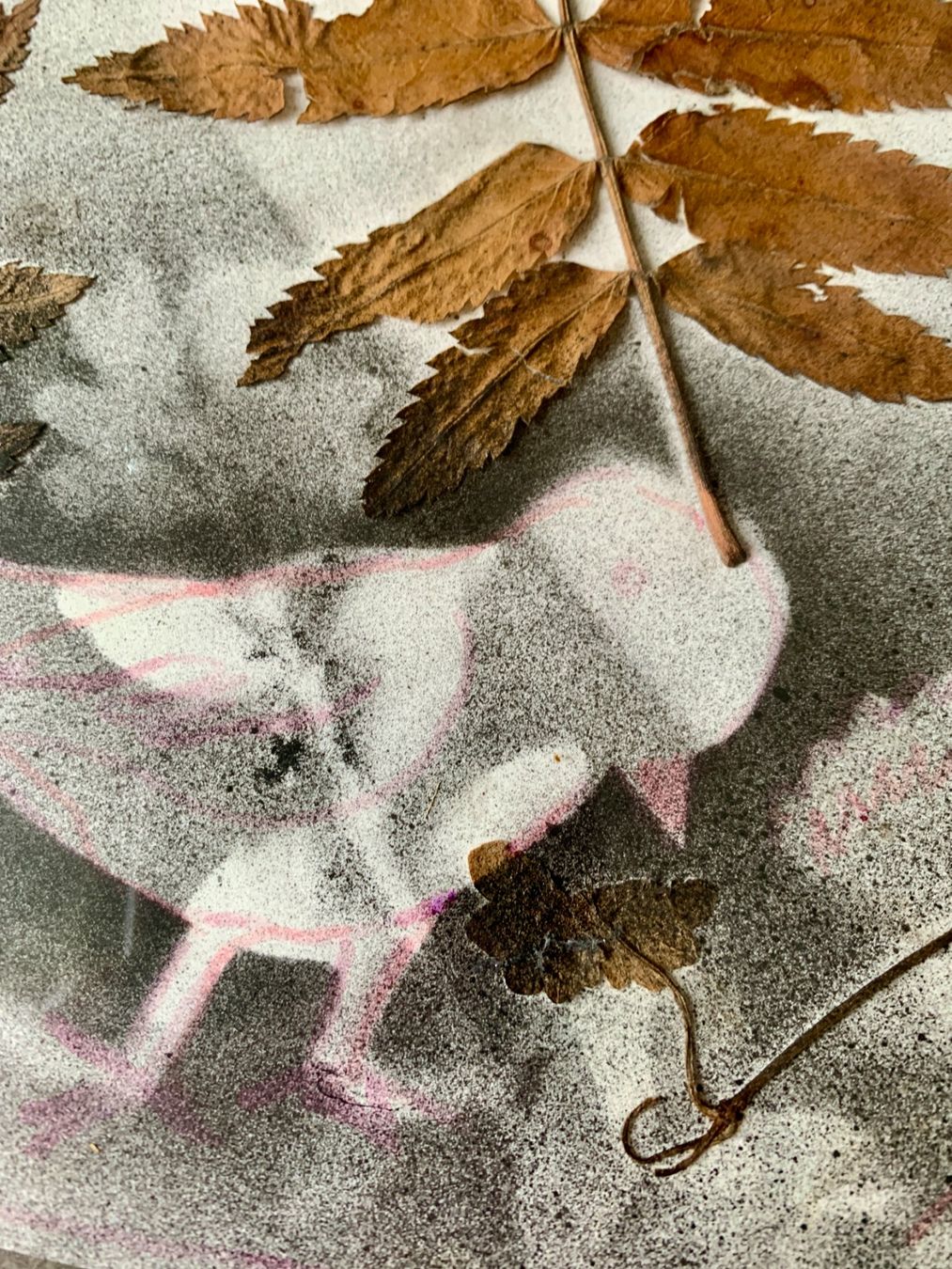 Dipinti: Hans Krüsi, Spraybild mit Blattcollage – Usato da Regensdorf venduto da JoergR 3