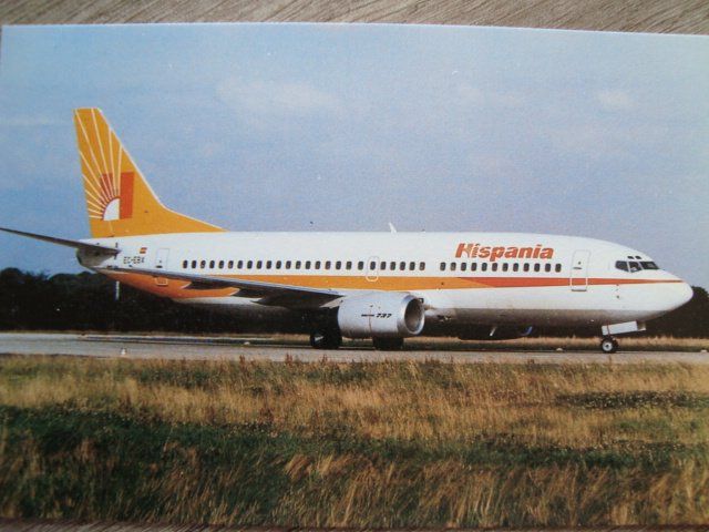 Ansichtskarten: Hispania Boeing 737-329 EC-EBX – Neu und originalverpackt aus Thun von Abigboss