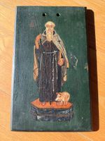 Heiliger Antonius auf antiker Weinfass-Daube (19. Jh)