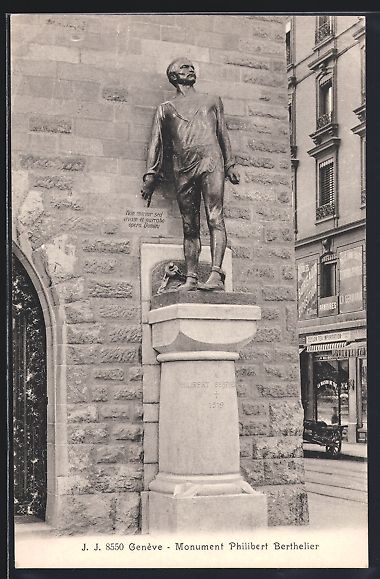 Cartoline postali: Genève, Monument Philibert Berthelier – Usato da Berlin venduto da bartko-reher