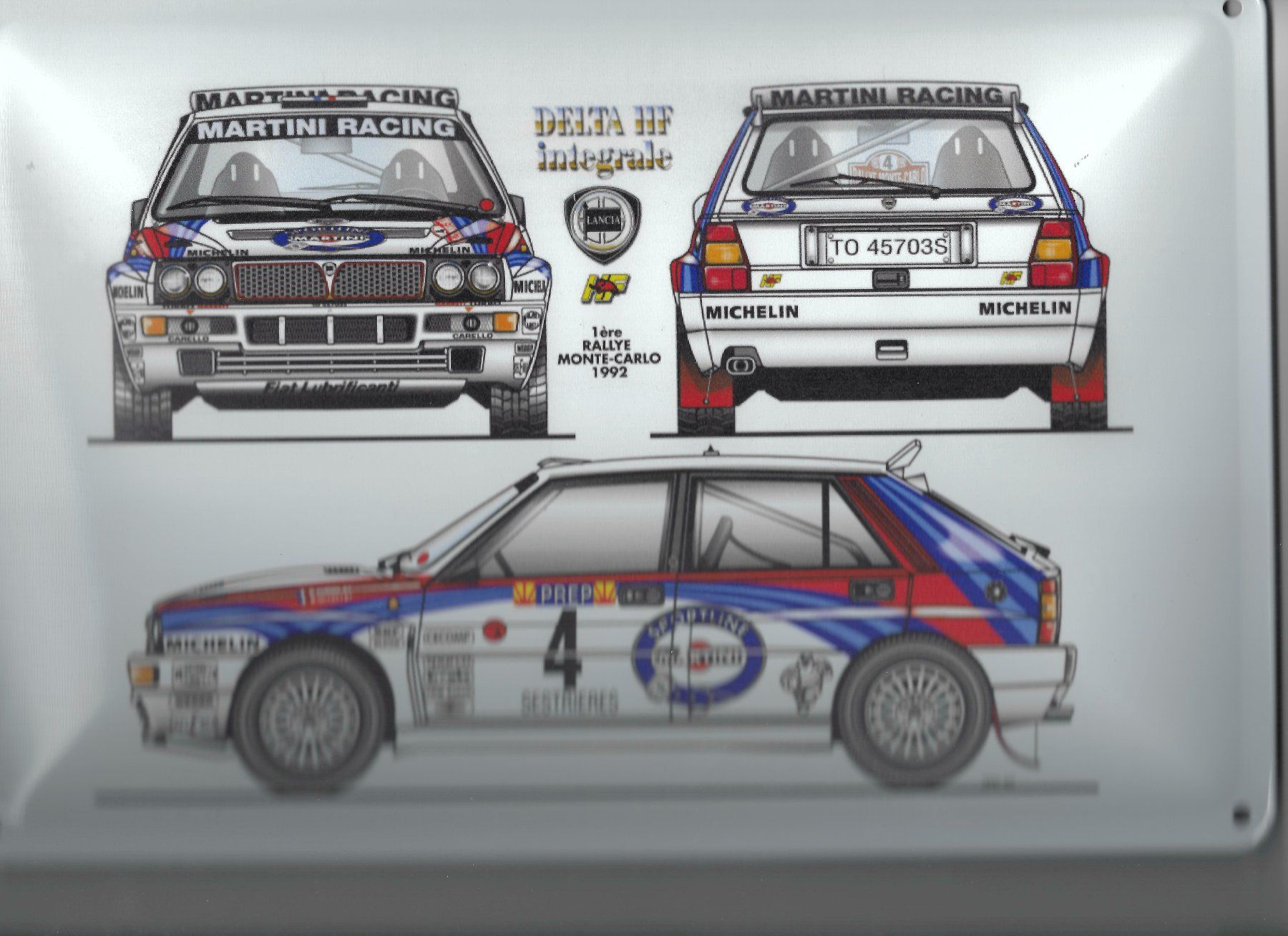 Lancia Insegne: Blechschild-LANCIA DELTA INTEGRALE HF MC – Nuovo e nell'imballaggio originale da Rupperswil venduto da big-one-sale