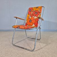 1 Stk. 70er Klappstuhl Campingstuhl Folding Armchair Stuhl