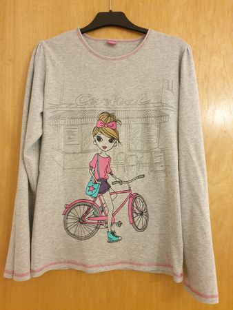T-shirt manche longue S ou filles 170/176cm,  coton, gris