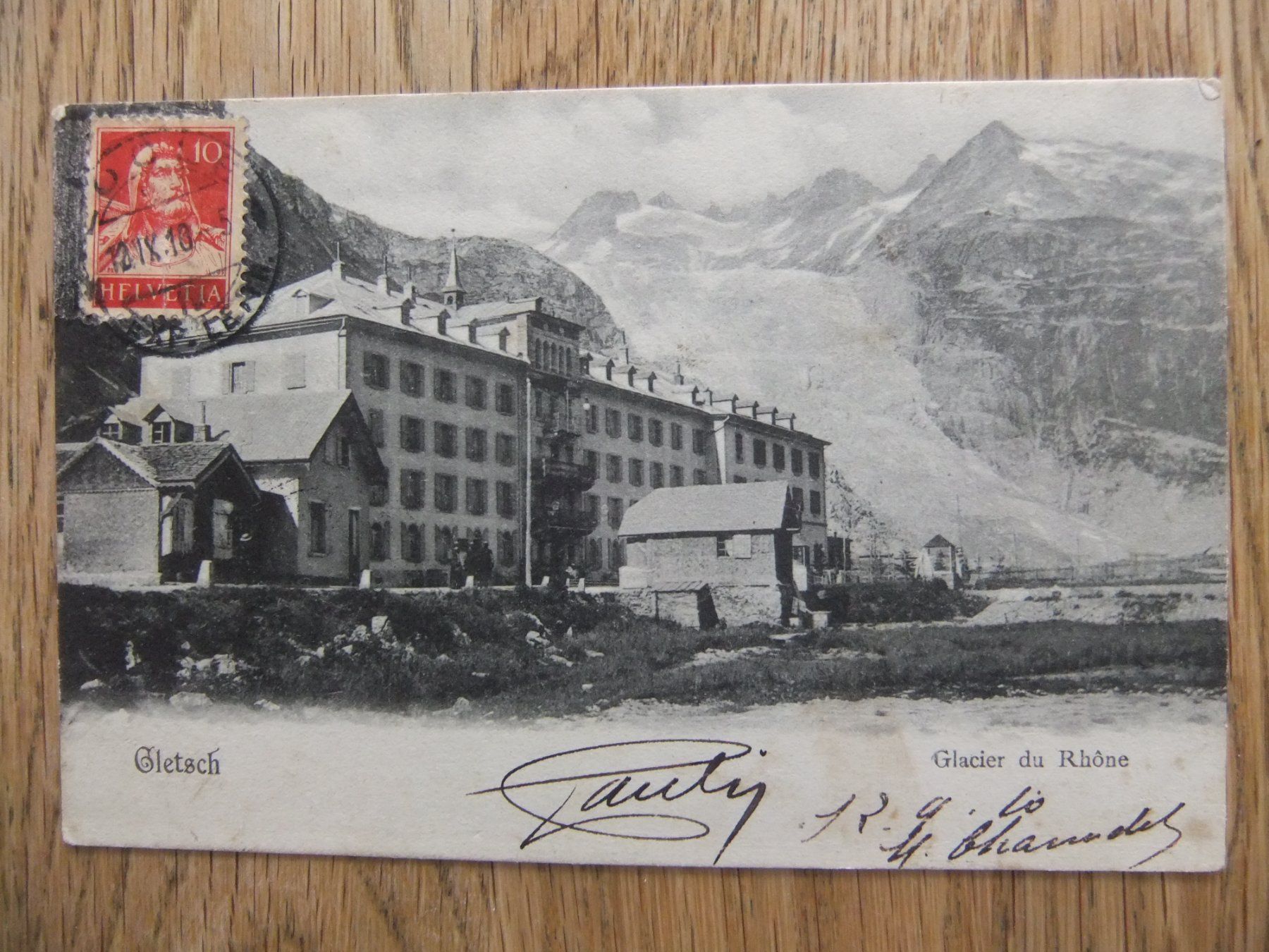 Ansichtskarten: Gletsch und Rhonegletscher 12.09.1910 – Gebraucht aus St. Niklaus VS von wunschlos54