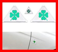 3er Set Alfa Romeo Quadrifoglio Badges Logo Emblem Kleeblatt