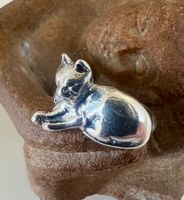 Handgefertigtes Silberkunstwerk -Vintage Katzenring – Gr. 51