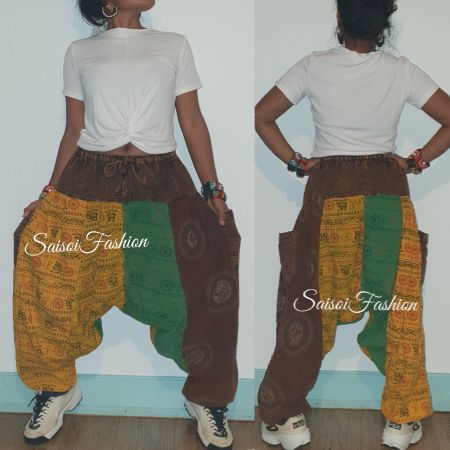 Herbst 100%BaumwolleHippie,Goa,Boho Haremshose,Pantalon S-XL