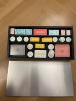 Vintage box set gioco fiche carte pocker bridge mondiano
