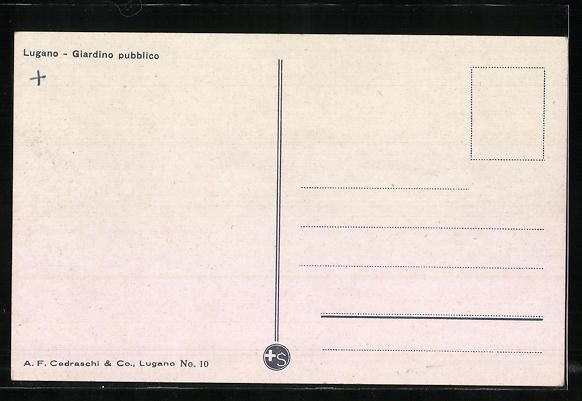 Cartoline postali: AK Lugano, Giardino pubblico – Usato da Berlin venduto da bartko-reher 1