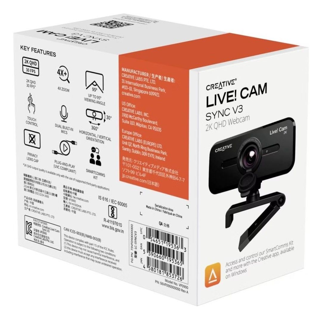 Creative Webcam: Creative LiveCam Sync 2K V3, webcam QHD 3.60 Mpx – Nuovo (secondo la descrizione) da Vessy venduto da Avicci 7