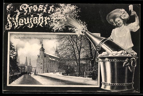 Cartoline postali: Grusskarten-AK Oldenburg, Blick auf das  – Usato da Berlin venduto da bartko-reher