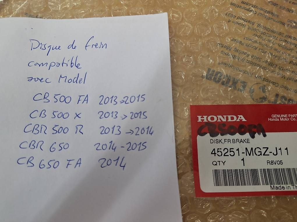 Tutti i ricambio per moto: Disque de frein avant pour Honda – Nuovo e nell'imballaggio originale da Athenaz (Avusy) venduto da pat_8t2m 1