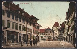 Willisau, Strassenpartie mit posierenden