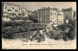 Lithographie Lausanne, Hôtels Beau-Site et Grand Hôtel Richm