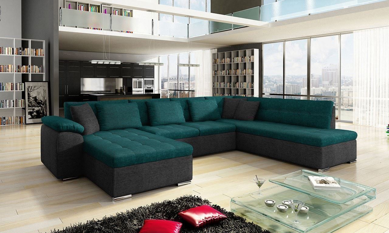 Sofas: Wohnlandschaft Couch Sofa mit Bettkasten + Schlaffunktion – Neu und originalverpackt aus Wallenwil von toesstal-vertrieb