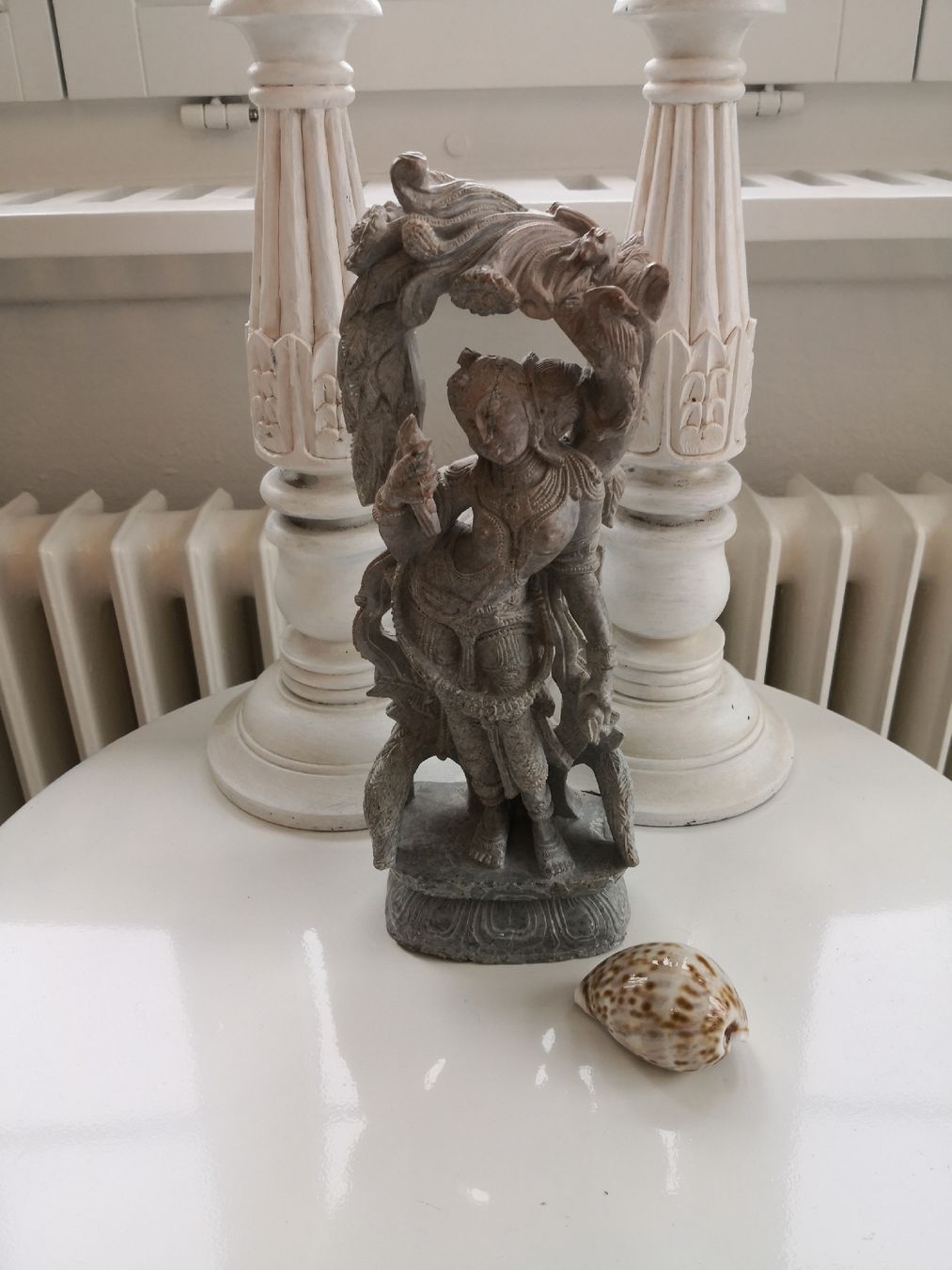 Sculture & Statue: HANDGEMEISELTE DEVA STATUE AUS SPECKSTEIN EINZELSTÜCK INDIEN – Nuovo (secondo la descrizione) da Olten venduto da Naja-Twins-Twins 1