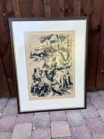 Lithografie / Jagdszene von Charles Clément       (ID L191)