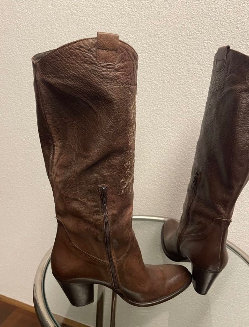 Damenschuhe: Cowboy Stiefel braun - Gr. 40 – Gebraucht aus Diepoldsau von Soleil0425 2