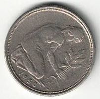 50 Pfennig Münze - Prägezeichen "G" Karlsruhe -  BRD 1950