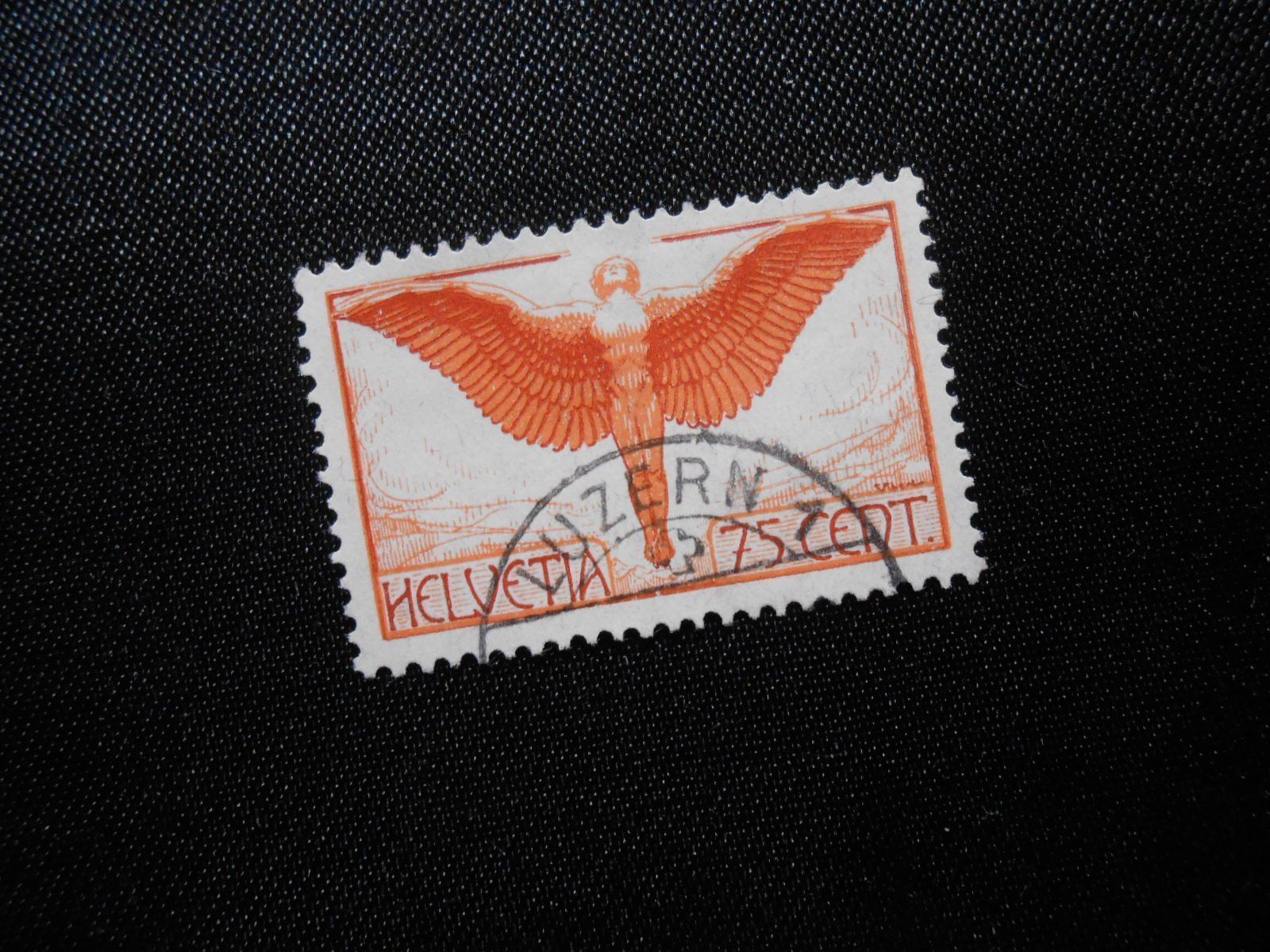 Alle Briefmarken: CH  Z 11  75C  Flugpost   1924   CHF 120 – Gebraucht aus Hallwil von pkaiser44