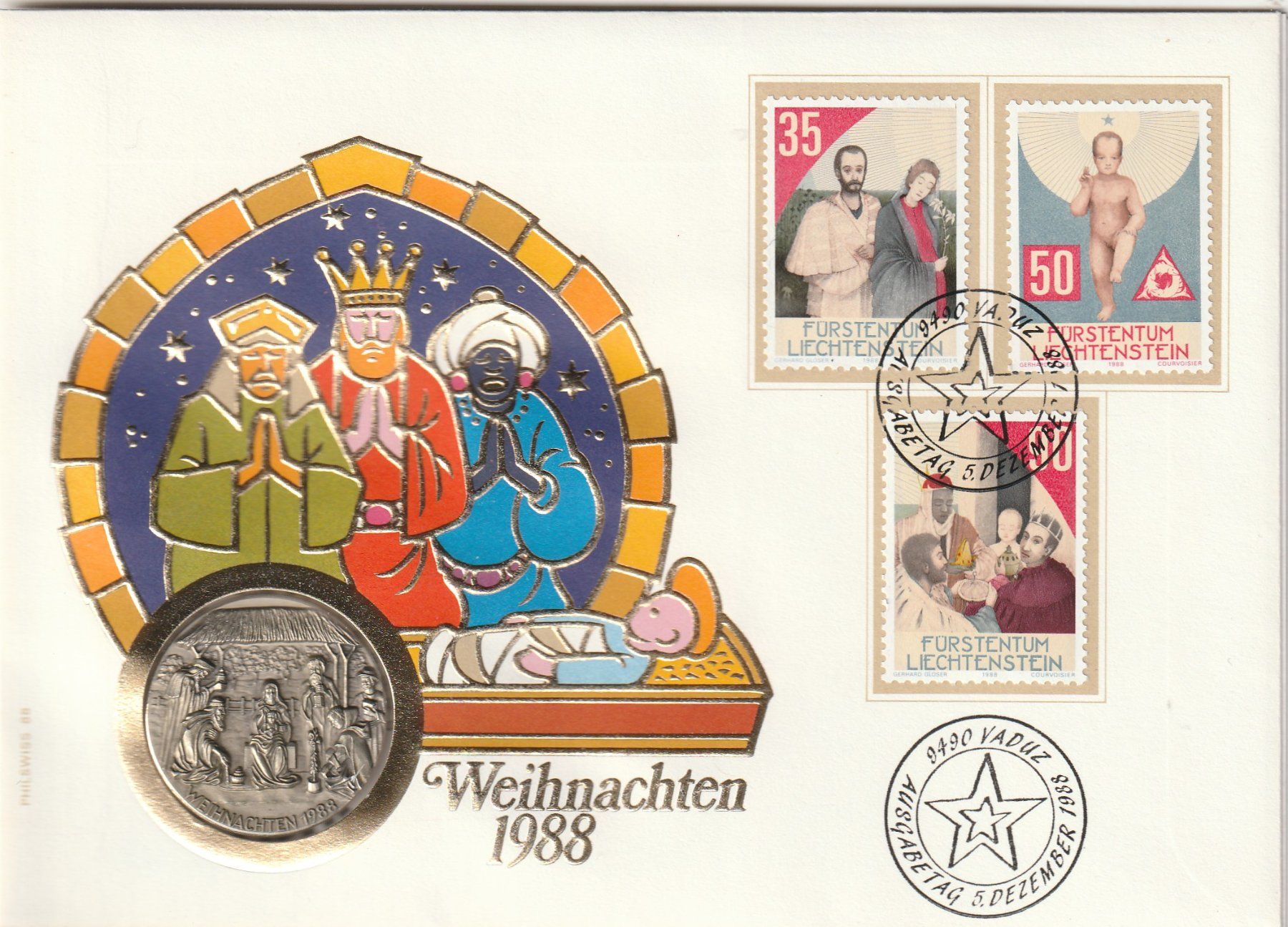 Toutes les monnaies: FL Numisbrief Weihnachten 1988 – D'occasion à Rorschacherberg par fratovi2