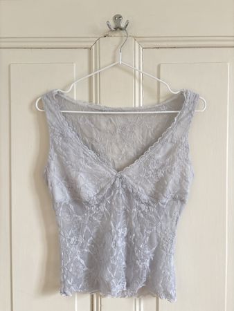 Fine Grey Lace Shein Top - Size M