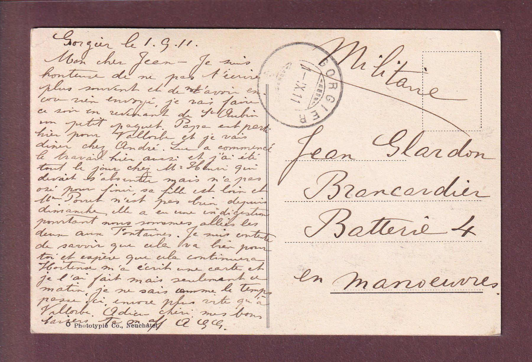 Ansichtskarten: ST. AUBIN - 1911 – Gebraucht aus Pully von nicecards 1