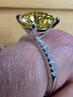 Bague argent avec diamant de moissanite de 5 ct certifié GRA