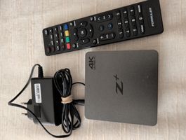 Z+ 4K Ultra HD Media Player con telecomando e alimentatore. 