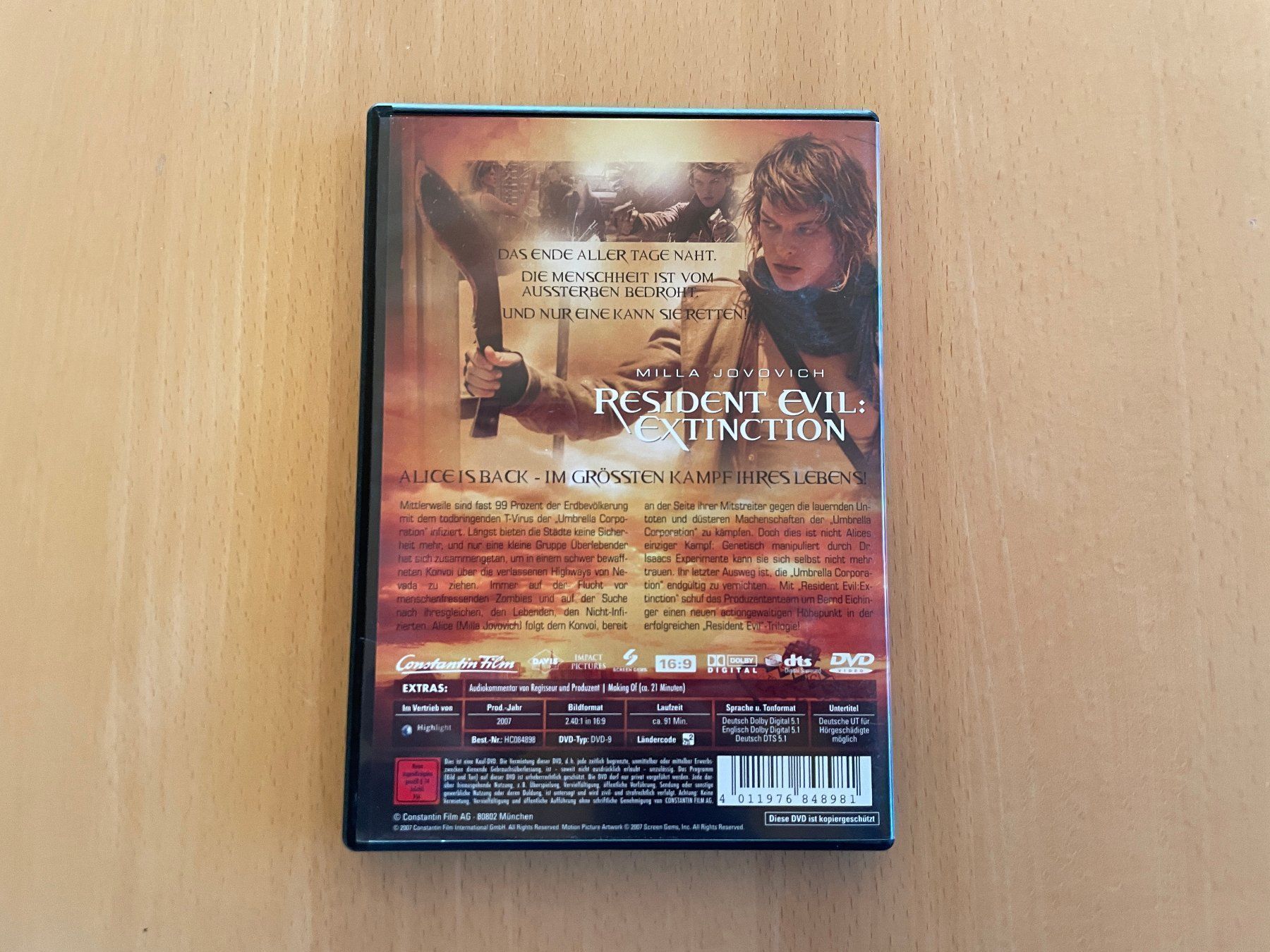 Tutti i DVDs: DVD Resident Evil: Extinction – Usato da Affeltrangen venduto da Mowgli_123 2