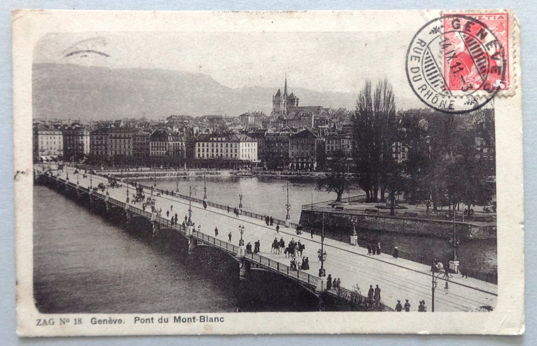 Ansichtskarten: Genève - Pont du Mont-Blanc – Defekt aus Fétigny von Billy2miny