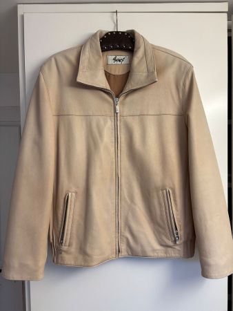 Beige Lederjacke, Top Zustand, Grösse 44/ XL
