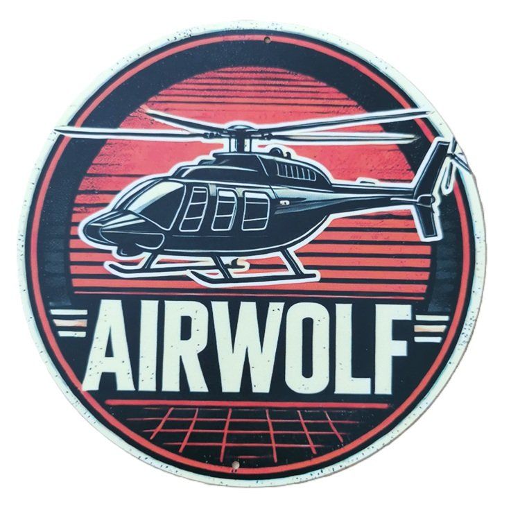 Insegne: AIRWOLF - Blechschild  (neu/OVP) – Nuovo e nell'imballaggio originale da Wilen b. Wollerau venduto da morethanmusic