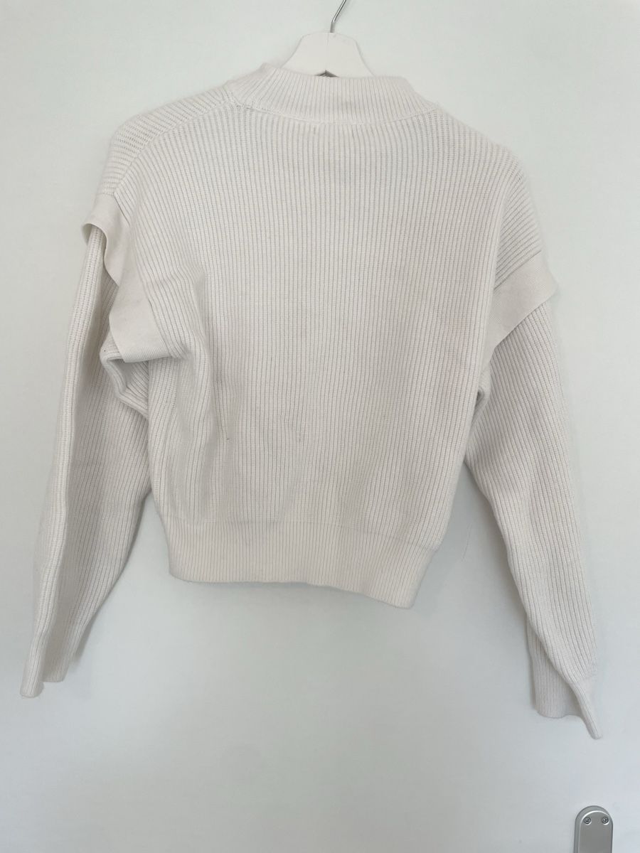 Mango Pullover & Sweatshirts: Stylish White Ribbed Sweater - Perfect Condition! – Neu (gemäss Beschreibung) aus Roche VD von closetcleanse 3