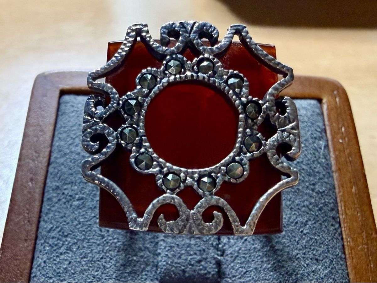 Ringe: Vintage-Ring aus 925er Silber, rot, Größe 48 – Gebraucht aus Lamone von LaCantinaMagica 3