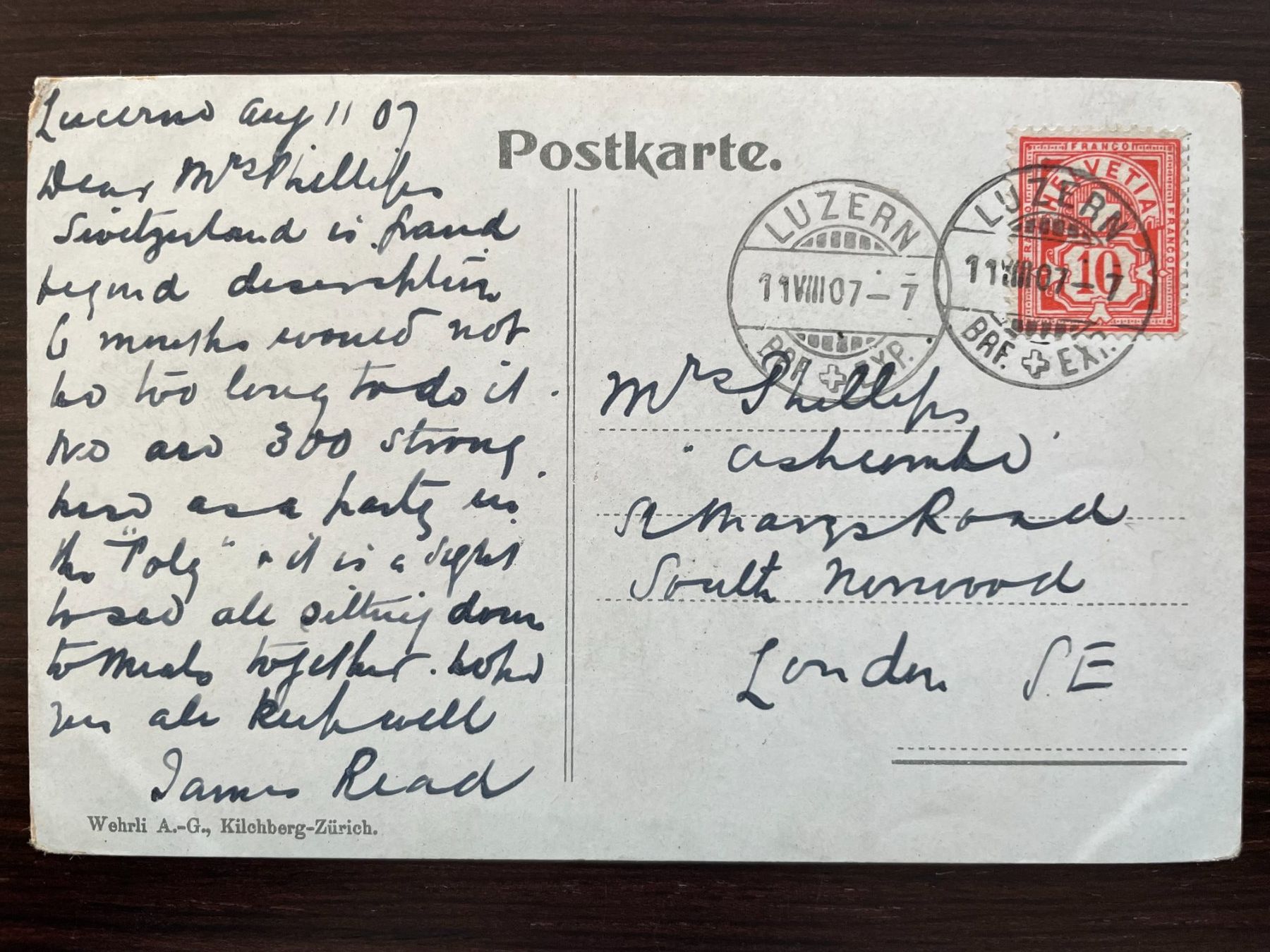 Cartoline postali: LUZERN Seeburg, The Polytechnic Chalets, 5 Ansichtskarten – Usato da Wald ZH venduto da TLILEF 8