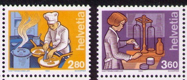 Tutti i francobolli: 1992_821+822_Berufe_2.80 Koch+3.60 Apothekerin_Vb ! ** – Nuovo (secondo la descrizione) da Marthalen venduto da Ch_quality 1