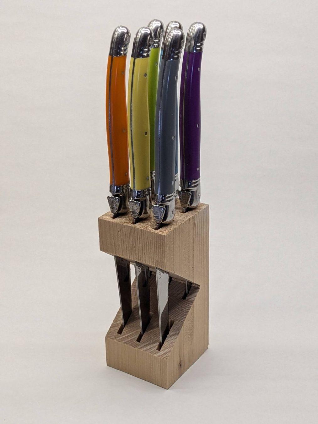 Coltelli: Laguiole Steakmesser Set, 6-teilig mit Holzblock – Usato da Bern venduto da F_M_A 1