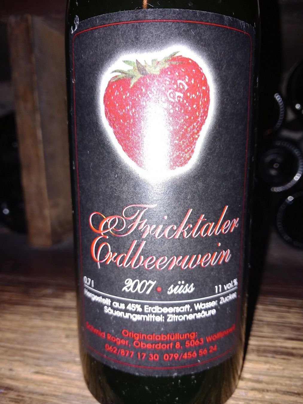 Vino: Fricktaler ordbeerwein 2007 – Nuovo (secondo la descrizione) da Le locle venduto da juliensaran 1