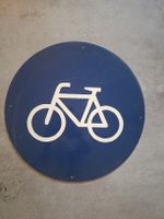 Radweg Schild rund blau weiss