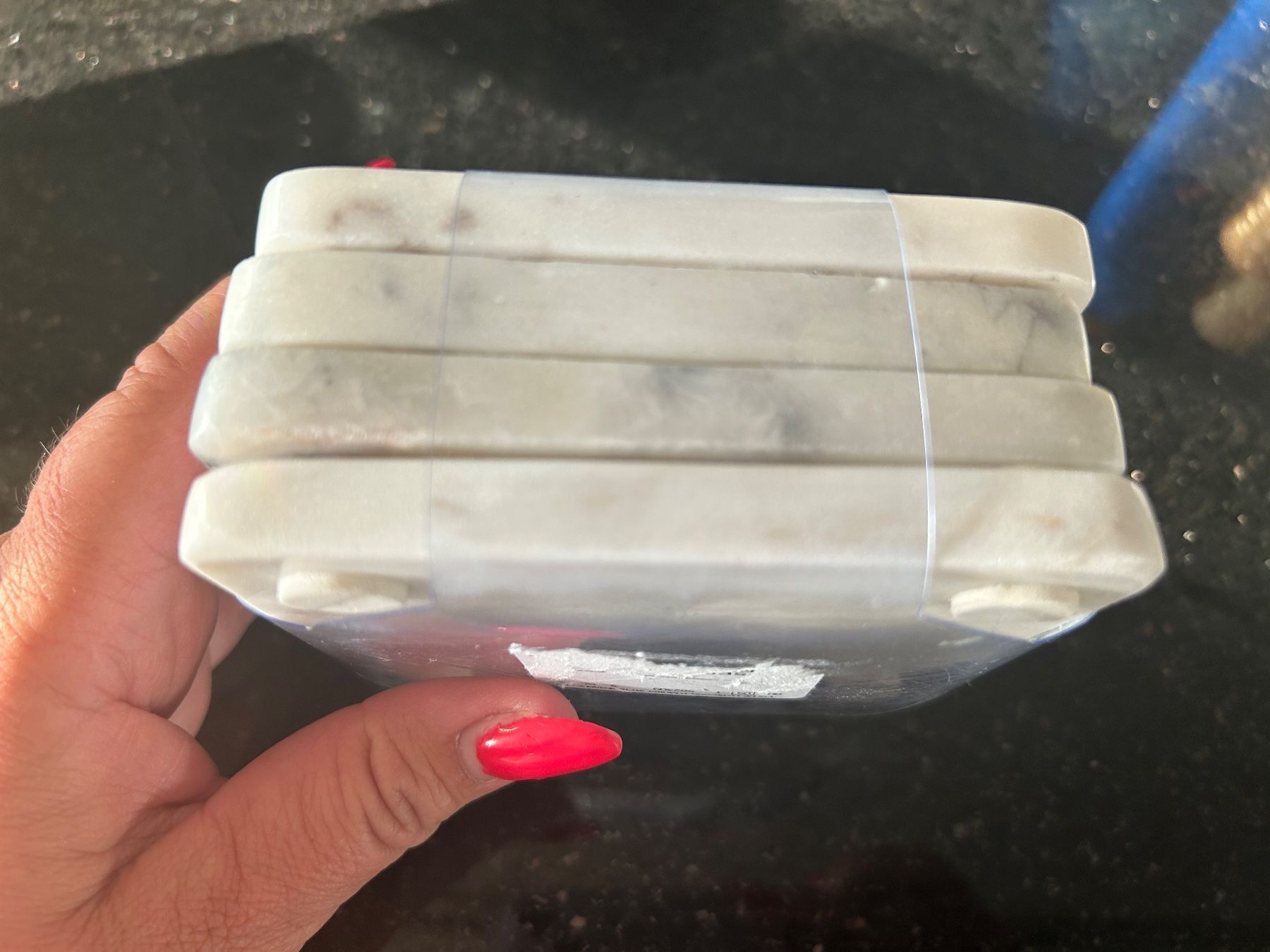 Sottobicchieri: 4-er Set Glasuntersetzer aus Marmor NEU – Nuovo e nell'imballaggio originale da Regensdorf venduto da Spyke55 2