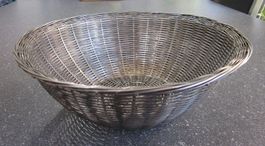 Vintage Flechtkorb, Obst-/Brotkorb aus Metall geflochten