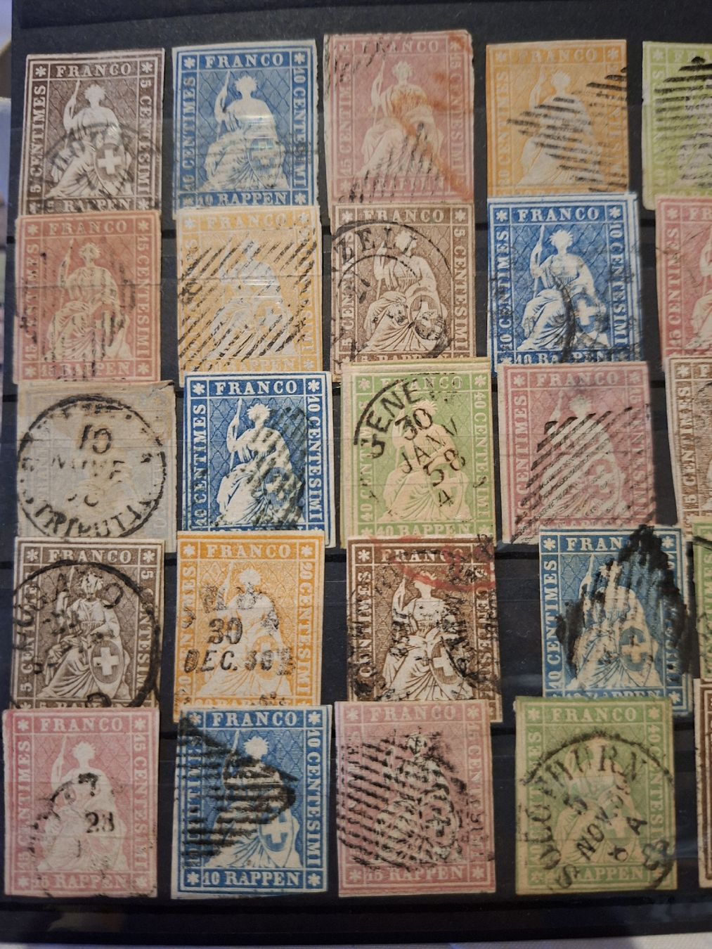 Alle Briefmarken: Strubel Lot 45Stk.  – Gebraucht aus Balgach von SIMEON27 3