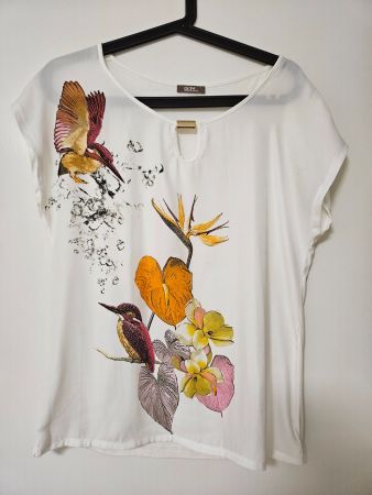 Shirt cremeweiss mit Aufdruck von GDM, Gr. S
