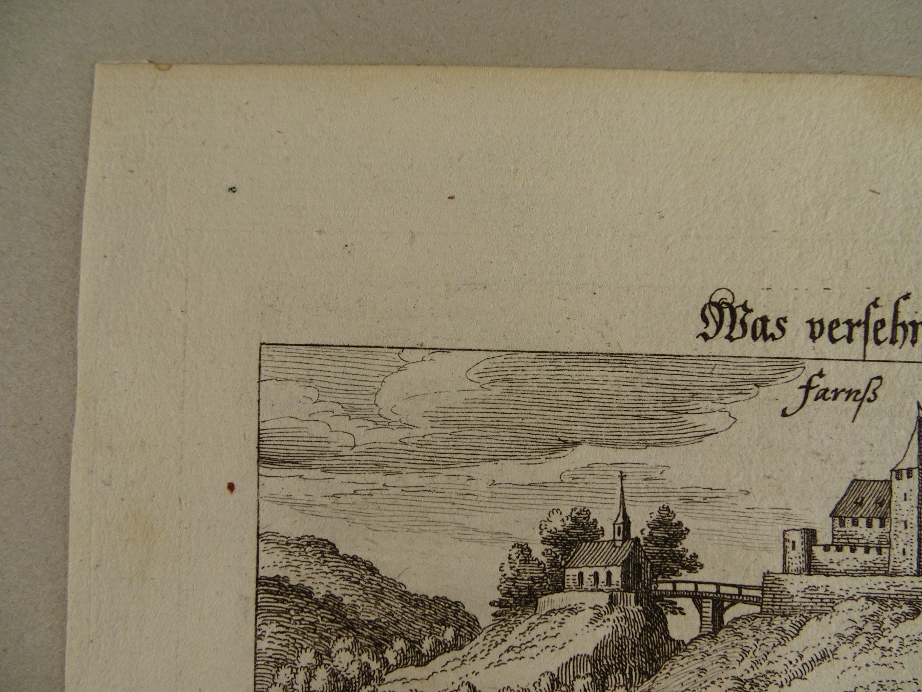 Stiche: FARNSBURG, BASEL-LANDSCHAFT, KUPFERSTICH UM 1630 – Gebraucht aus Grüningen von Kartensammler 3