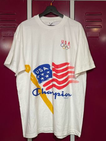 VINTAGE 1996 CHAMPION OLYMPIC GAMES ATLANTA T-SHIRT Sz: XL