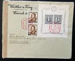 ZB163) W14, J102, auf Zensurbrief nach Weidenau selten