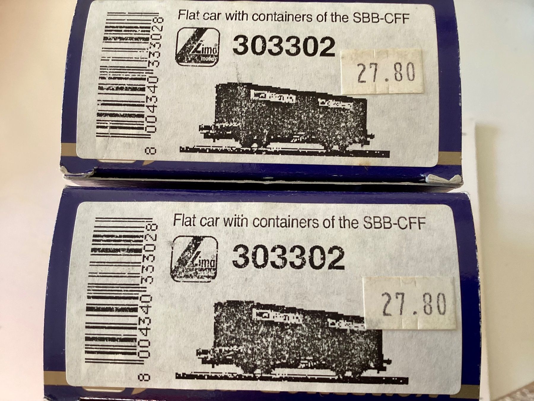 Lima Modellini di ferrovie: 2 x Lima 303302, Containerwagen der SBB – Usato da Vacallo venduto da G1965 3