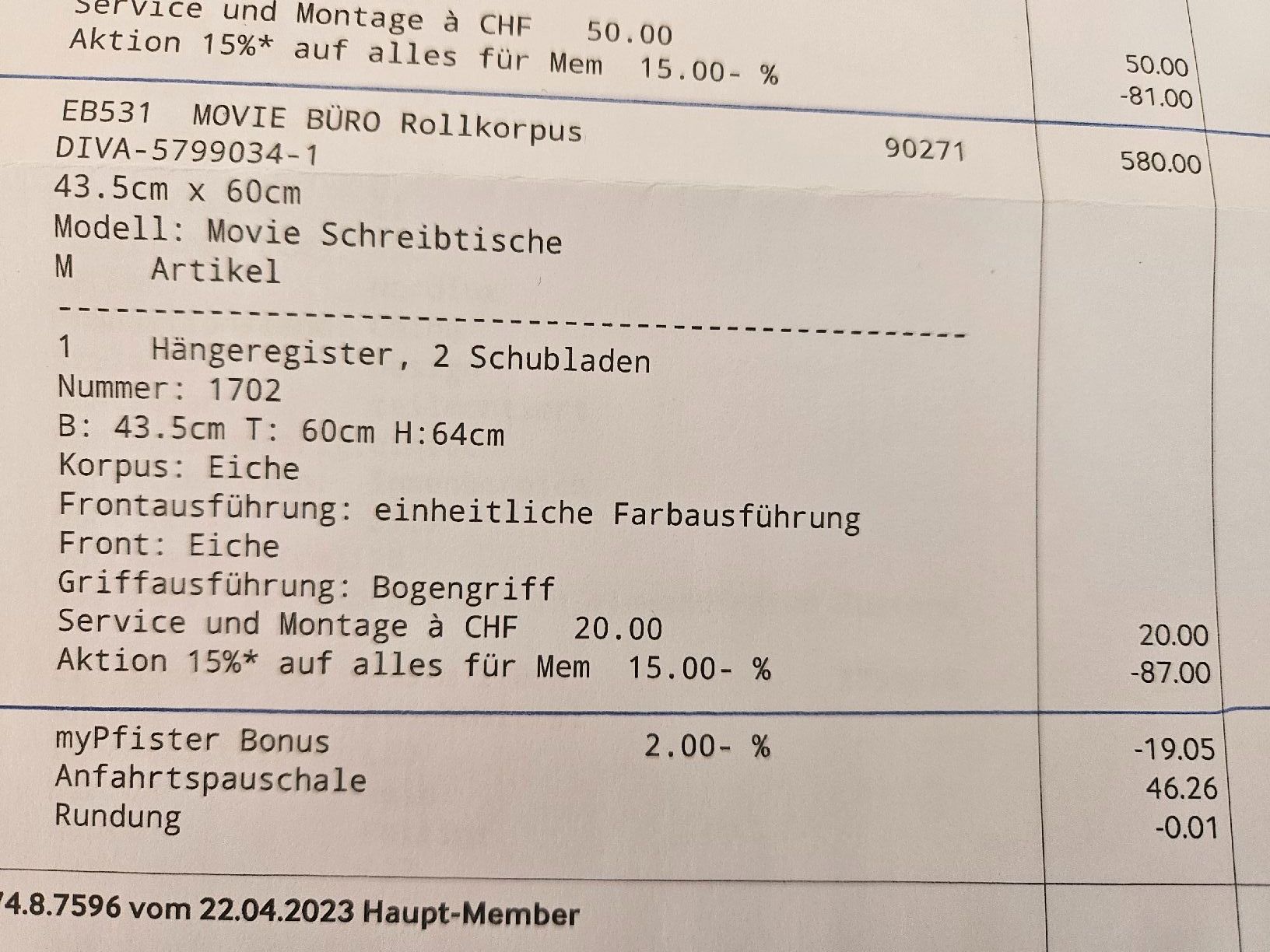 Pfister Banconi: Rollkorpus – Usato da Obfelden venduto da HBCQW 4